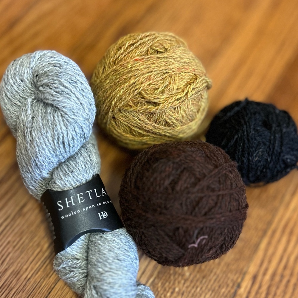 Shetland (three skeins plus project leftovers)
